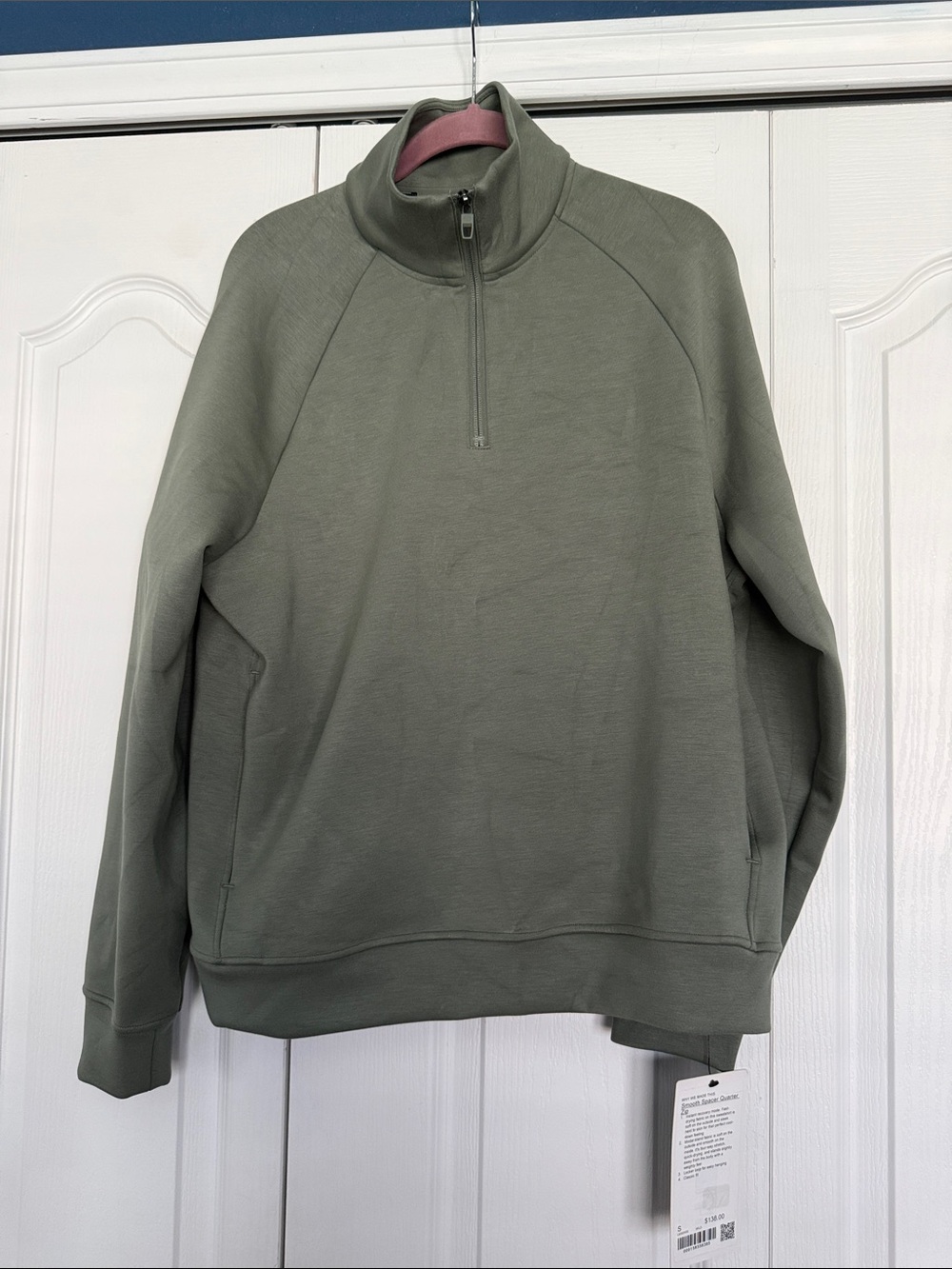 lululemon athletica Men's Smooth Spacer Quarter Zip in Willow Leaf (WILO)